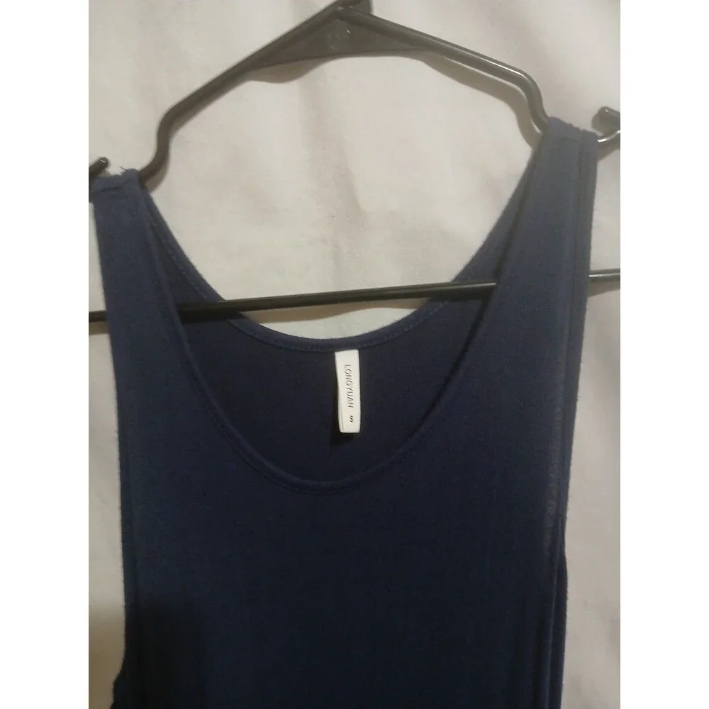 Longyuan Women’s Sleeveless   Maxi Dress  Navy Size S